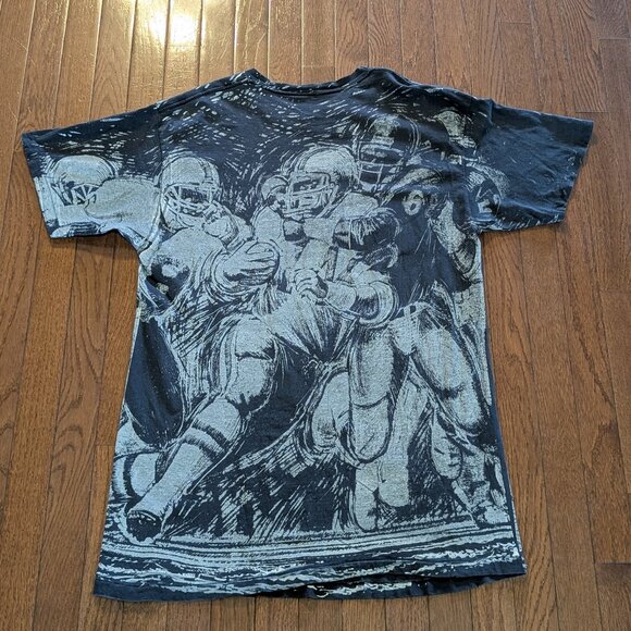 1991 Los Angeles Raiders All Over Print AOP Logo 7 Tultex Single Stitch T-Shirt - Picture 2 of 7